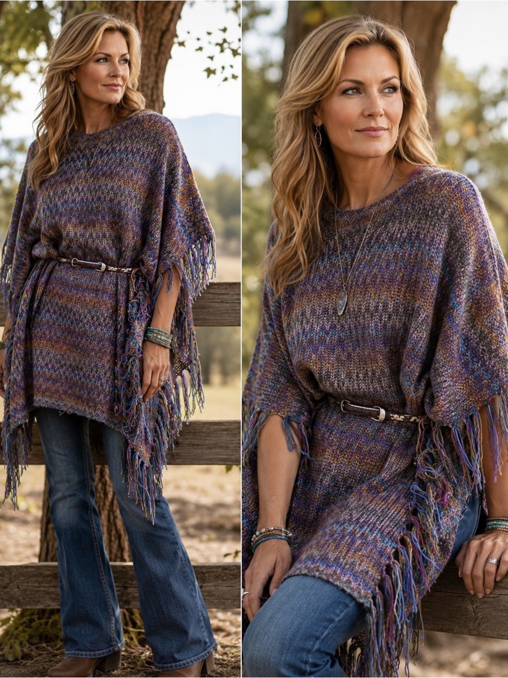 Missoni Multicolor Fringe Poncho Vibrant Knit Fabric One Size